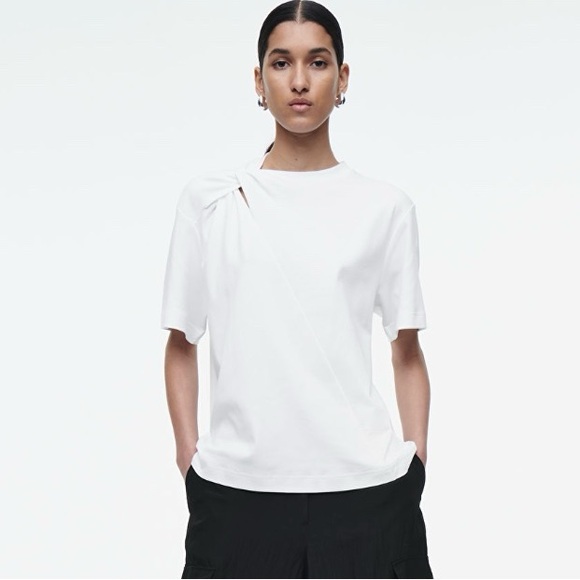 Cos twist neck t shirt white size S - Picture 1 of 10